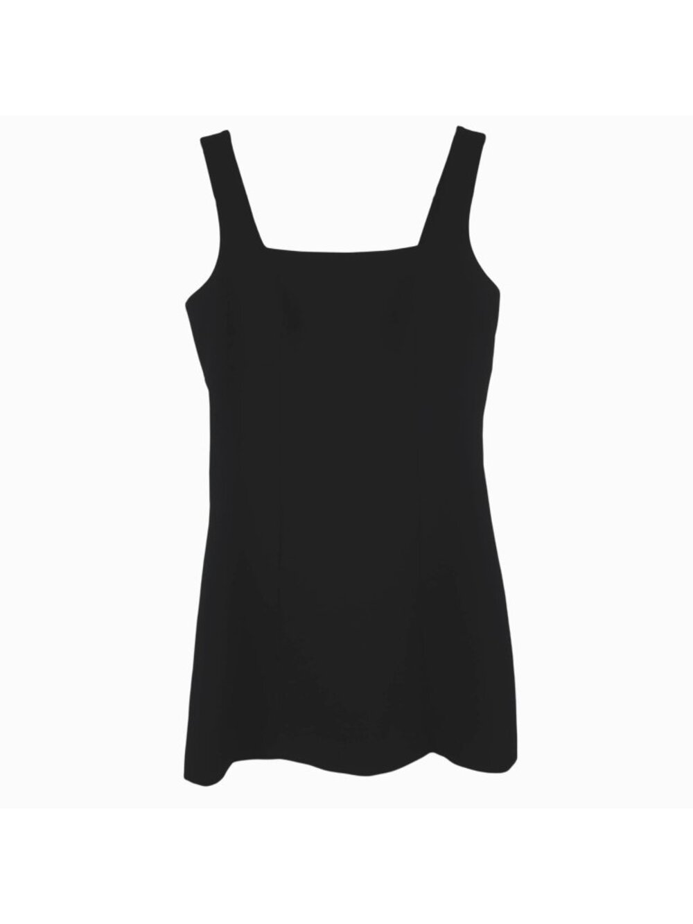 VTG Y2K Bebe 4 Black Sleeveless Mini Dress Slit Square Neck Made In USA